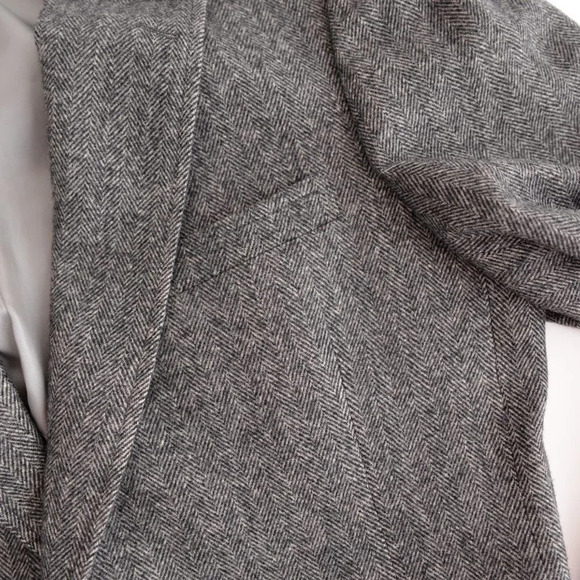 Vintage '90s Jacobson's Grey Tweed Double Button 100% Camel Hair Blazer 42R - Picture 11 of 16